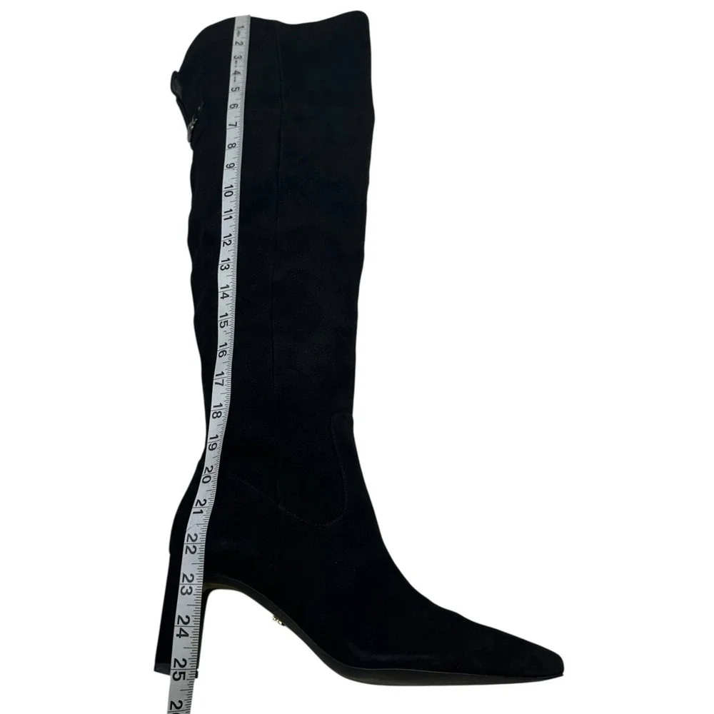 Sam Edelman Shea Over-the-Knee Boots Black Suede Womens 8M Wide Calf New $250